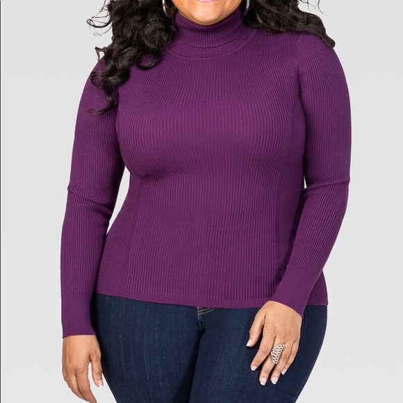 Zenana Outfitters Tops - Mock neck fall and winter long sleeve purple top
